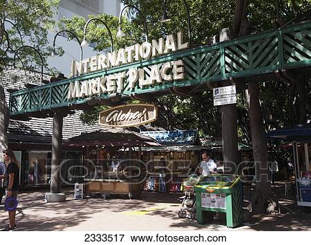 Stock Photo - International Market Place; Honolulu, Oahu, Hawaii, United States of America. Fotosearch