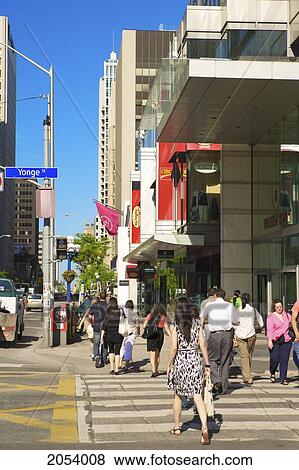 Stock Photo - Intersection At Yonge And Bloor, Downtown Toronto, Ontario. Fotosearch