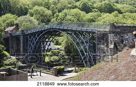 Stock Photo - Iron Bridge; Ironbridge Shropshire England. Fotosearch