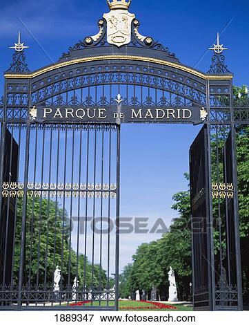 Stock Photo - Iron Gates To The Parque Del Buen Retiro.. Fotosearch