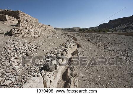 Stock Photo - Irrigation Canal, Lasana Pucara, Antofagasta Region, Chile. Fotosearch