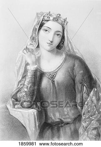 Stock Image - Isabella Of Angouleme, 1188-1246. Queen Of King John Of England. Engraved By B. Eyles After A. Bonvier. From The Book The Queens Of England, Volume I By Sydney Wilmot. Published London Circa. 1890. Fotosearch