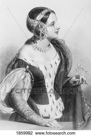 Stock Image - Isabella Of France, 1292-1358. Queen Consort Of Edward Ii Of England And Mother Of Edward Iii Of England. Engraved By H. C. Austin After J. W. Wright. From The Book The Queens Of England, Volume I By Sydney Wilmot. Published London Circa. 1890.. Fotosearch
