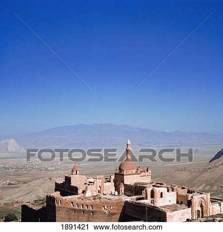 Stock Image - Ishak Pasha Palace With Mosque. Fotosearch