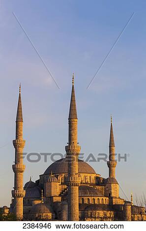 Stock Photograph - Islamic mosque at sunset; Istanbul, Turkey. Fotosearch