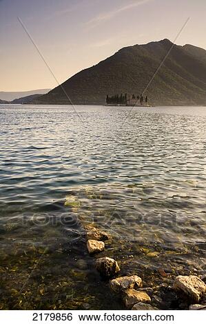 Stock Photograph - Island And Church, Kotor Bay, Perast Monte. Tif. Fotosearch