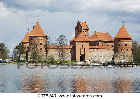 Stock Image - Island Castle, Trakai, Lithuania. Fotosearch