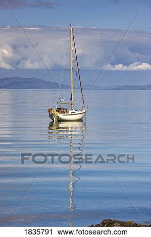 Isle Of Colonsay, Scotland; Sailboat On The Ocean View Large Photo Image Stock Image - Isle Of Colonsay, Scotland; Sailboat On The Ocean. Fotosearch