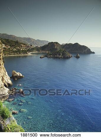 Stock Image - Isola Bella; Taormina, Sicily, Italy. Fotosearch