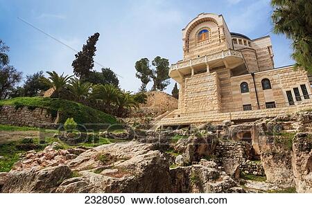 Israel, Church of Saint Peter; Gallicantu View Large Photo Image Stock Image - Israel, Church of Saint Peter; Gallicantu. Fotosearch