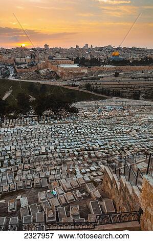 Israel, Cityscape at sunset; Jerusalem View Large Photo Image Stock Photo - Israel, Cityscape at sunset; Jerusalem. Fotosearch