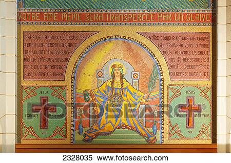 Stock Photography - Israel, Close-up of painting in Church of St Peter; Gallicantu. Fotosearch