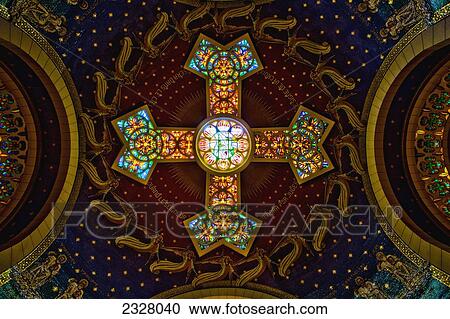 Israel, Close-up of stained glass in Church of St Peter; Gallicantu View Large Photo Image Stock Image - Israel, Close-up of stained glass in Church of St Peter; Gallicantu. Fotosearch