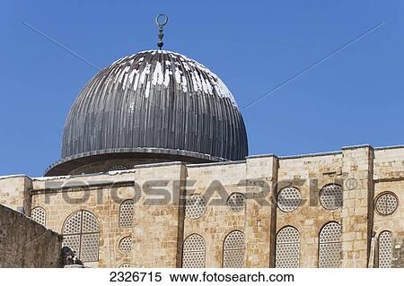 Stock Photography - Israel, Dung Gate; Jerusalem, 2013, January 10, Snow on dome. Fotosearch