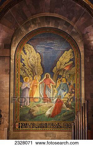 Stock Image - Israel, Jerusalem, alternative name Basilica of Agony; Mount Of Olives, Interior of Church of all Nations. Fotosearch