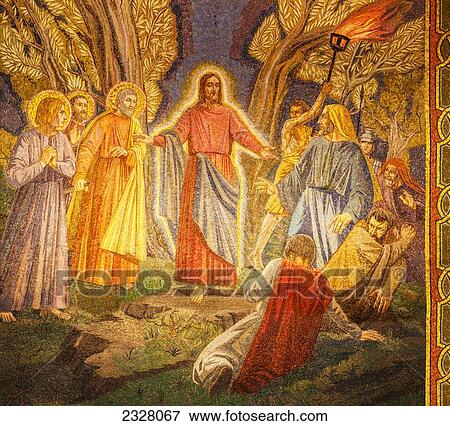 Stock Photo - Israel, Jerusalem, alternative name Basilica of Agony; Mount Of Olives, Mosaic at Church of all Nations. Fotosearch
