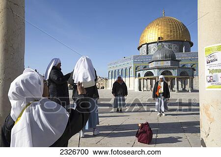 Israel, Jerusalem Old City, Pilgrims near Dome of Rock; Jerusalem View Large Photo Image Stock Image - Israel, Jerusalem Old City, Pilgrims near Dome of Rock; Jerusalem. Fotosearch