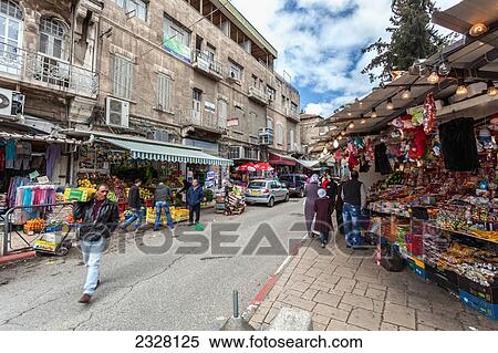 Israel, Market stalls along narrow street; Jerusalem View Large Photo Image Stock Photography - Israel, Market stalls along narrow street; Jerusalem. Fotosearch