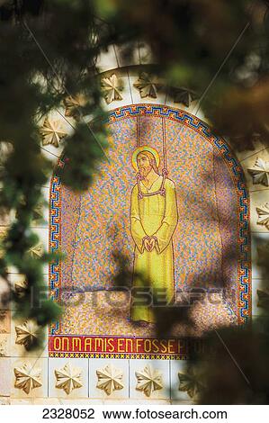 Stock Image - Israel, Mosaic at Church of Saint Peter; Gallicantu. Fotosearch