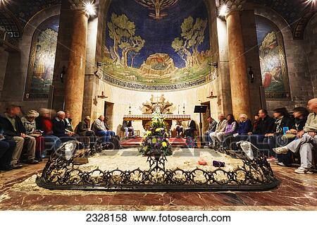 Israel, next to Garden of Gethsemane; Jerusalem, is Roman Catholic church located on Mount of Olives in Jerusalem, also known as Church or Basilica of Agony, Church of All Nations View Large Photo Image Stock Photo - Israel, next to Garden of Gethsemane; Jerusalem, is Roman Catholic church located on Mount of Olives in Jerusalem, also known as Church or Basilica of Agony, Church of All Nations. Fotosearch