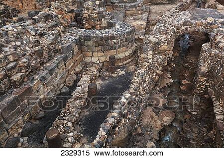 Stock Photography - Israel, Ruins of Ancient Tiberius on sea of Galilee; Ancient Tiberius. Fotosearch