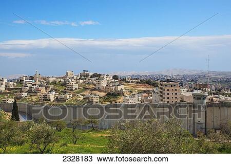 Stock Image - Israel, situated on Eastern slope of Mount of Olives; Bethany, Fenced in area is ancient Bethany and present day Arab village of Al-Ezareyya. Fotosearch