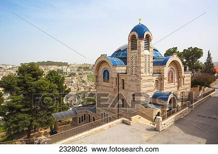 Stock Photography - Israel, View of Church of St Peter; Gallicantu. Fotosearch