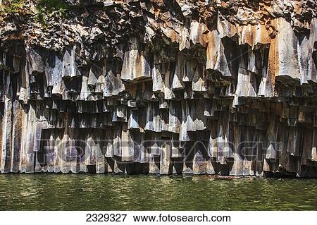 Stock Photo - Israel, View of Columnar Basalt; Yehudiya Nature Reserve. Fotosearch