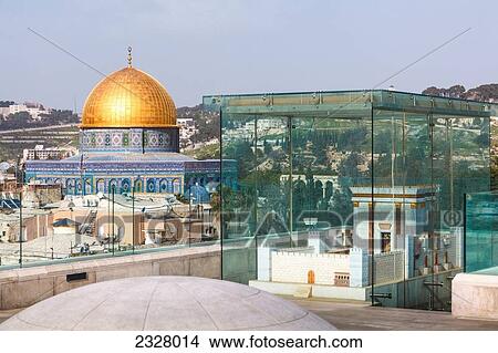 Picture - Israel, View of old town with Dome of Rock; Jerusalem. Fotosearch