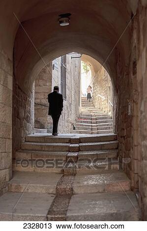 Israel, View of walkway in old city; Jerusalem View Large Photo Image Stock Image - Israel, View of walkway in old city; Jerusalem. Fotosearch