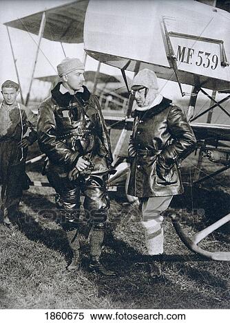 Stock Photography - Italian Poet Writer Aviator Gabriele D Annunzio 1863 To 1938 Right During His Service With The Italian Air Force. Fotosearch