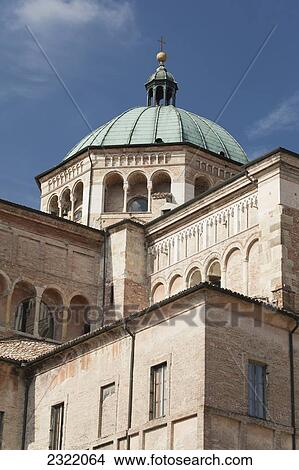 Picture - Italy, Emilia-Romagna, Parma, Dome cathedras with blue sky. Fotosearch