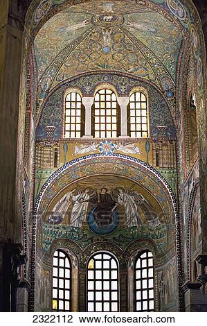 Italy, Emilia-Romagna, Ravenna, Mosaics and stained glass with arched walls View Large Photo Image Stock Image - Italy, Emilia-Romagna, Ravenna, Mosaics and stained glass with arched walls. Fotosearch