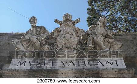 Stock Photo - Italy, Entrance Statue At Vatican; Rome. Fotosearch