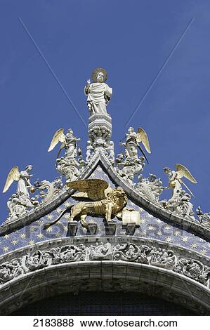 Stock Photo - Italy, Ornate decoration of Basilica Di San Marco; Venice. Fotosearch