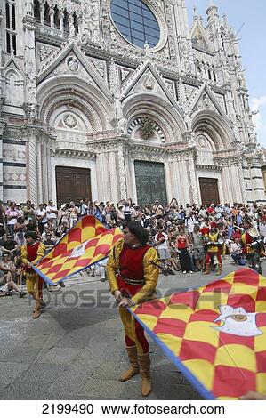 Stock Image - Italy, Tuscany, Palio Parade; Siena. Fotosearch