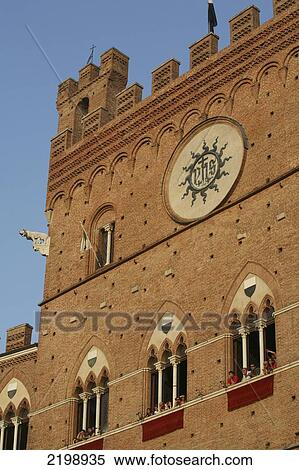 Stock Photography - Italy, Tuscany, People Watching Palio Parade From Windows; Siena. Fotosearch