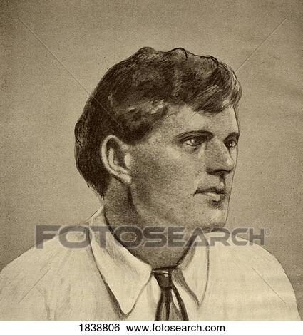Stock Photograph - Jack London, 1876-1916. American Writer. From The Book The Masterpiece Library Of Short Stories, American, Volume 16. Fotosearch
