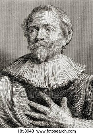 Stock Image - Jacob Jordaens, 1593-1678. Flemish Painter. 19Th Century Print Engraved By Edward F. Finden(1791-1857) After Van Dyke.. Fotosearch