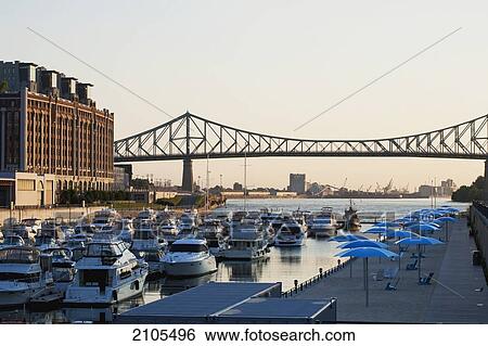 Jacques Cartier Bridge And Old Port Beach; Montreal Quebec Canda View Large Photo Image Stock Photograph - Jacques Cartier Bridge And Old Port Beach; Montreal Quebec Canda. Fotosearch