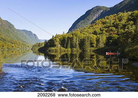 Stock Photo - Jacques-Cartier River At Sunrise In Jacques-Cartier National Park; Quebec Canada. Fotosearch