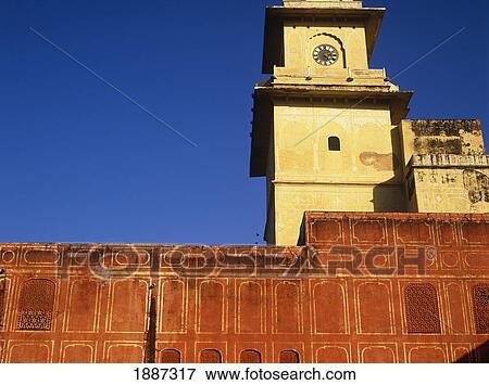 Jaipur Palace Clock Tower View Large Photo Image Stock Photo - Jaipur Palace Clock Tower. Fotosearch