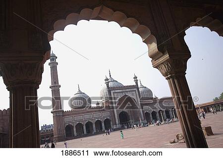Stock Image - Jama Masjid Mosque As Seen Through Archway. Fotosearch