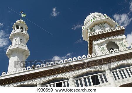 Stock Photo - Jama Masjid mosque in Leh. Leh was the capital of the Himalayan kingdom of Ladakh, now the Leh District in the state of Jammu and Kashmir, India. Leh is at an altitude of 3, 500 meters (11, 483 ft).. Fotosearch