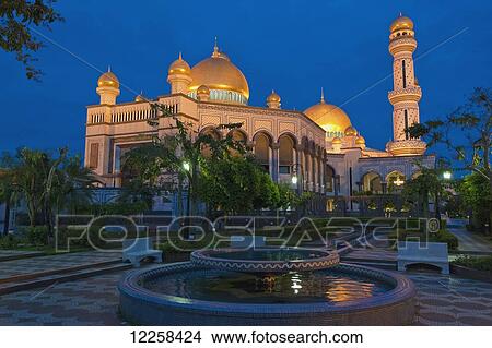 Picture - Jame'Asr Hassanil Bolkiah Mosque; Bandar Seri Begawan, Brunei. Fotosearch