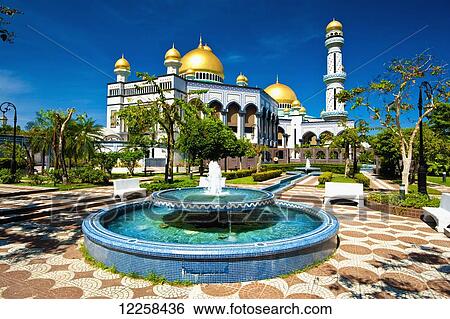 Jame'asr Hassanil Bolkiah Mosque; Bandar Seri Begawan, Brunei View Large Photo Image Stock Photograph - Jame'asr Hassanil Bolkiah Mosque; Bandar Seri Begawan, Brunei. Fotosearch