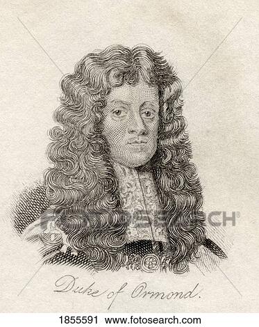 Stock Image - James Butler 12Th Earl 1St Duke Of Ormonde 1610 1688 Irish Statesman And Soldier From The Book Crabbs Historical Dictionary Published 1825. Fotosearch