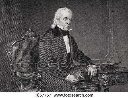 Stock Photo - James Knox Polk 1795 To 1849. 11Th President Of The United States 1845 To 1849 From Painting By Alonzo Chappel. Fotosearch