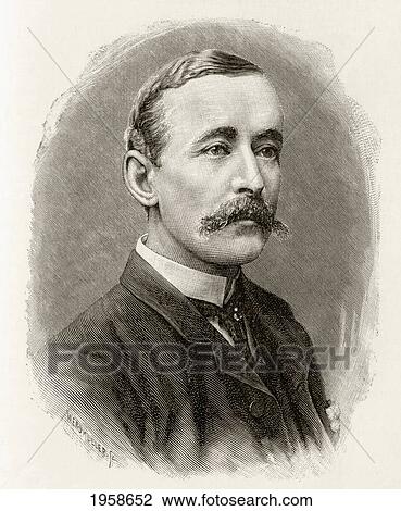 Stock Image - James Sligo Jameson, 1856 To 1888. Naturalist, Artist And Explorer. Member Of Sir Henry Morton Stanley's Emin Pasha Relief Expedition In Africa, 1886 To 1889. From In Darkest Africa By Henry M. Stanley Published 1890.. Fotosearch