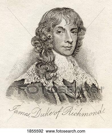 Stock Image - James Stuart 1St Duke Of Richmond And 4Th Duke Of Lennox 1612 1655 Royalist From The Book Crabbs Historical Dictionary Published 1825. Fotosearch
